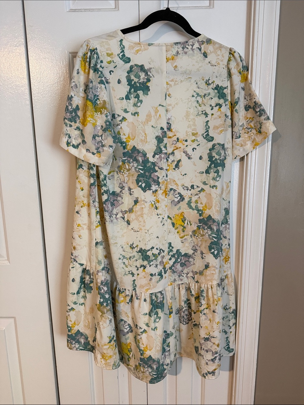 a new day Cream Floral V-Neck Dress with Green and Yellow Accents - Picture 3 of 3